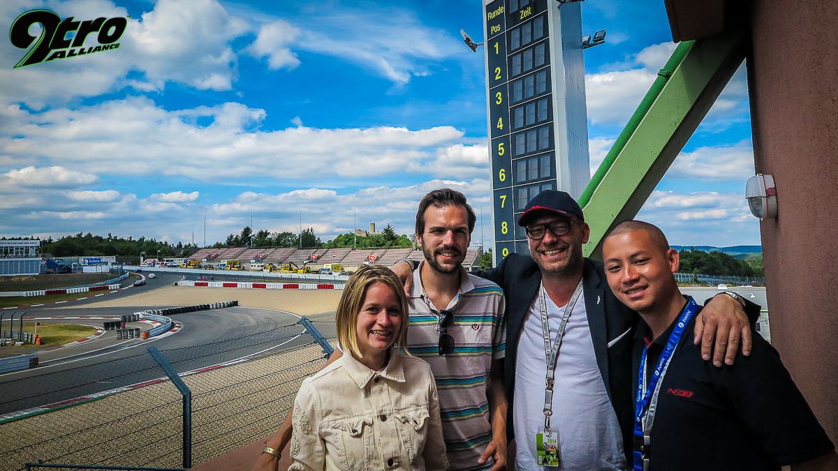 With Fellow Journalists Jackie from Speed Magazine Germany; Philipp from Auto Illustrierte Switzerland; Oliver from L'Officiel Switzerland.
[Nürburgring, Germany]
